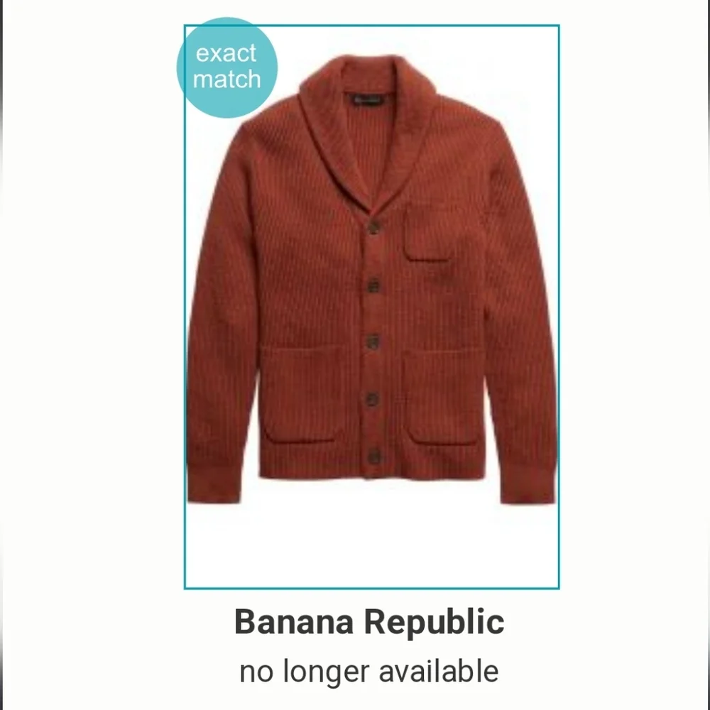 Banana Republic Rust Shawl  100% Organic Ribbed Cotton Cardigan Size Large New
